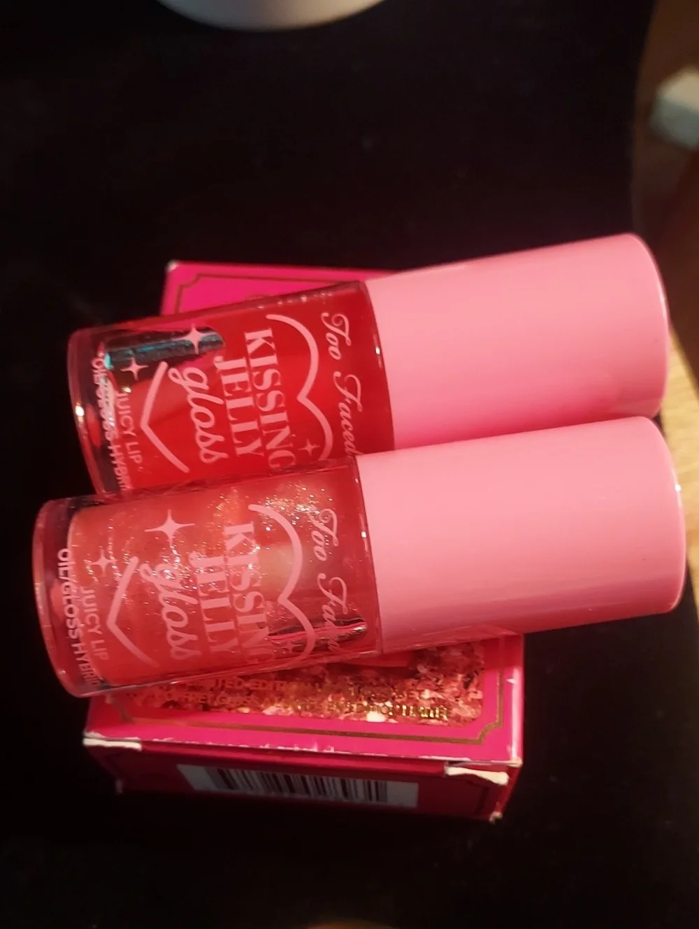 Too Faced Kissing Jelly Lip Gloss Duo - Bright Pink*Sour Watermelon*andBubblegum
